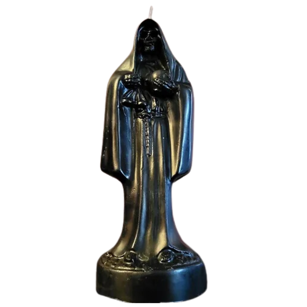 Santa Muerte, Holy Death Figure Candle (X-Large 10.5") - black