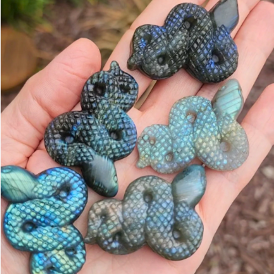 Labradorite Snake (hand-carved)