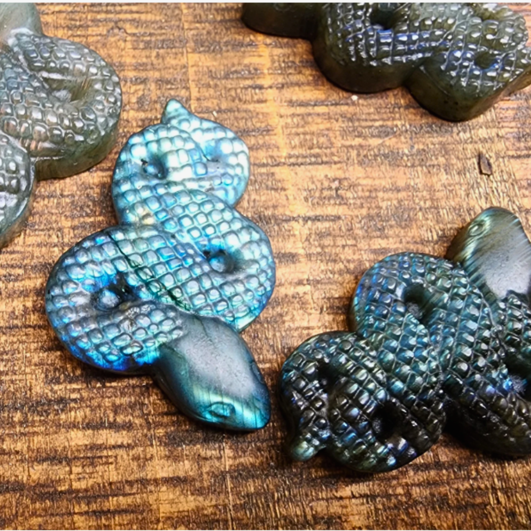 Labradorite Snake (hand-carved)