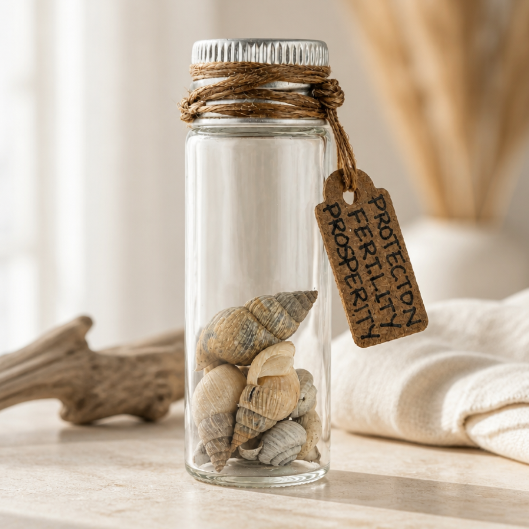 Snail Shells in Glass Vial