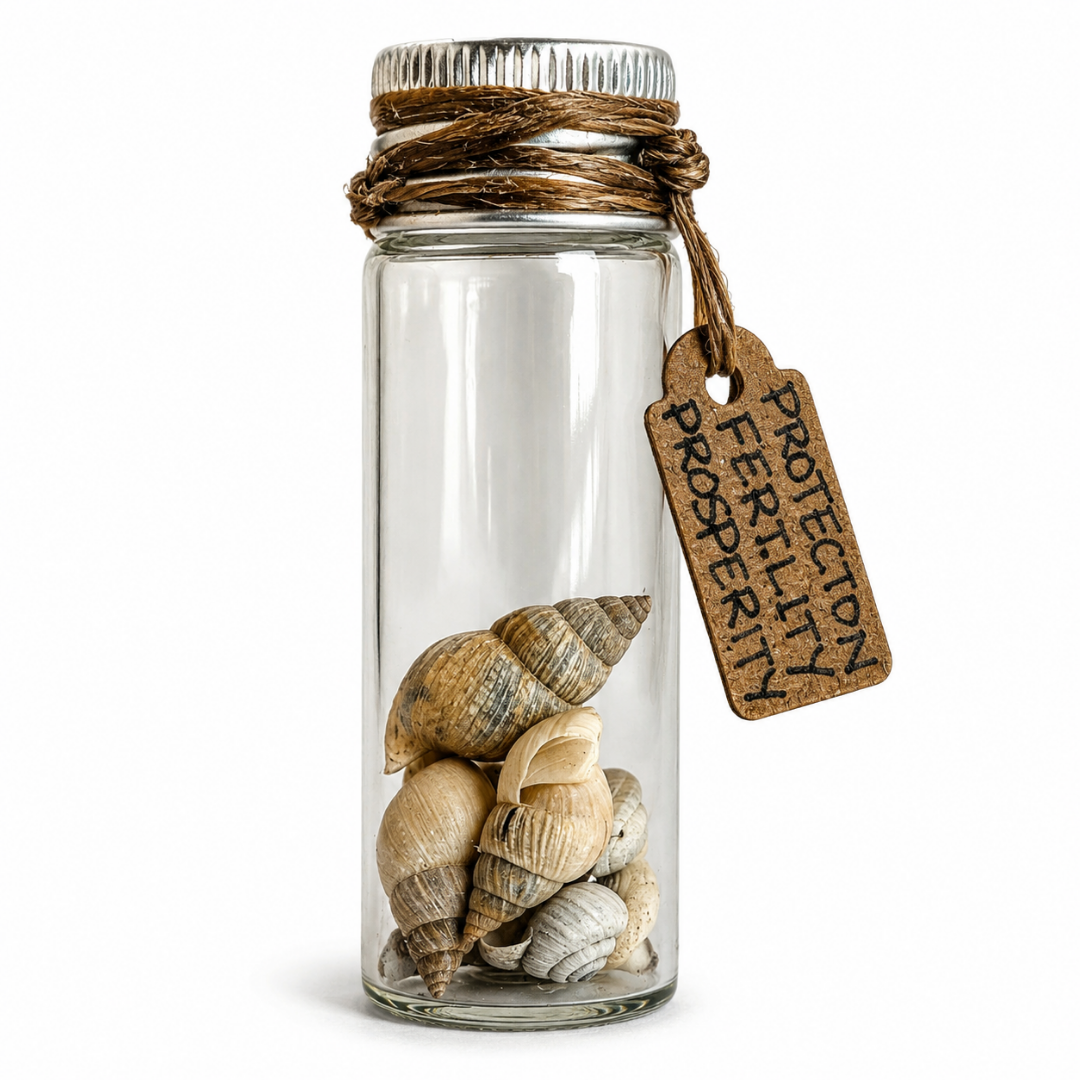 Snail Shells in Glass Vial