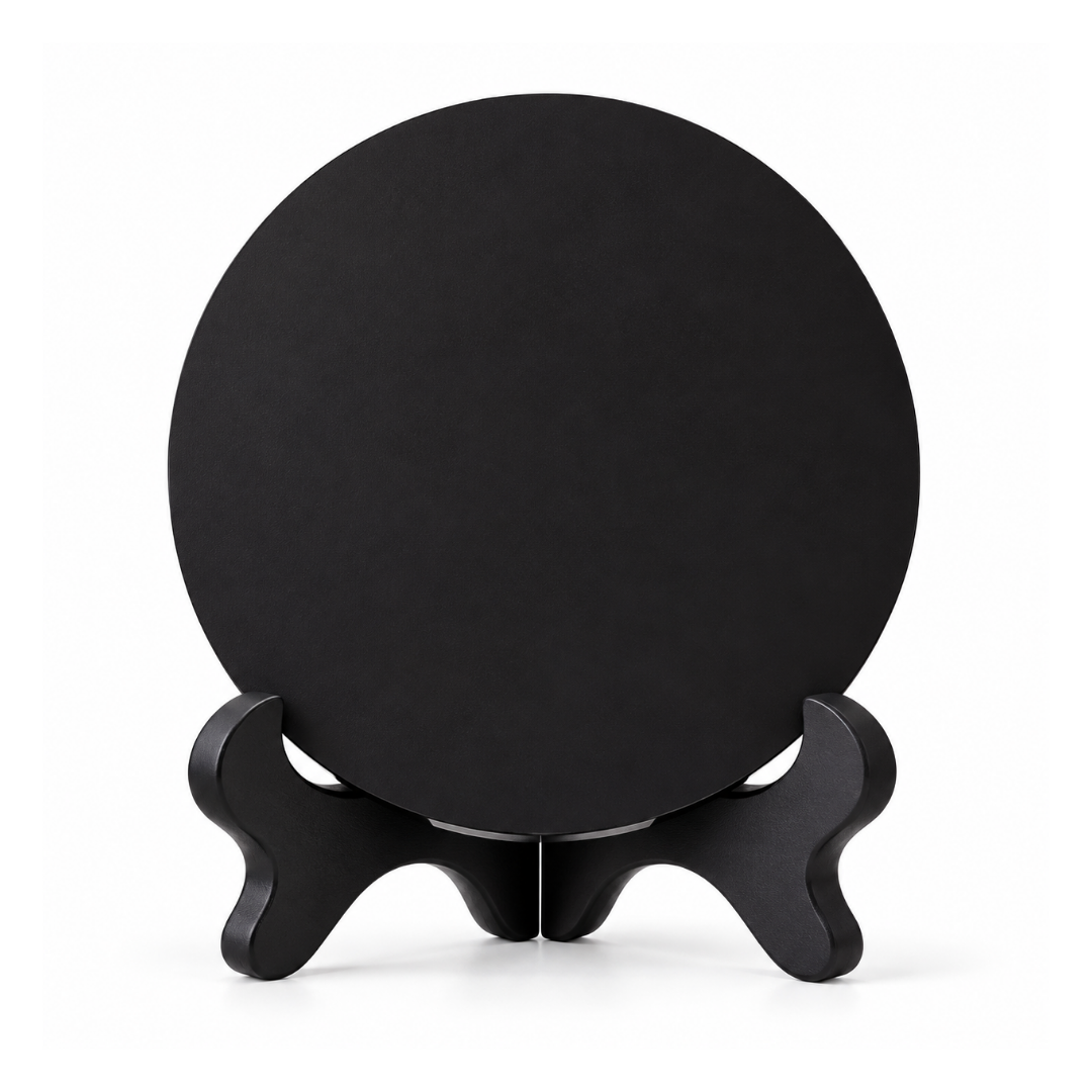Natural Black Obsidian Scrying Mirror with Stand 5.9”