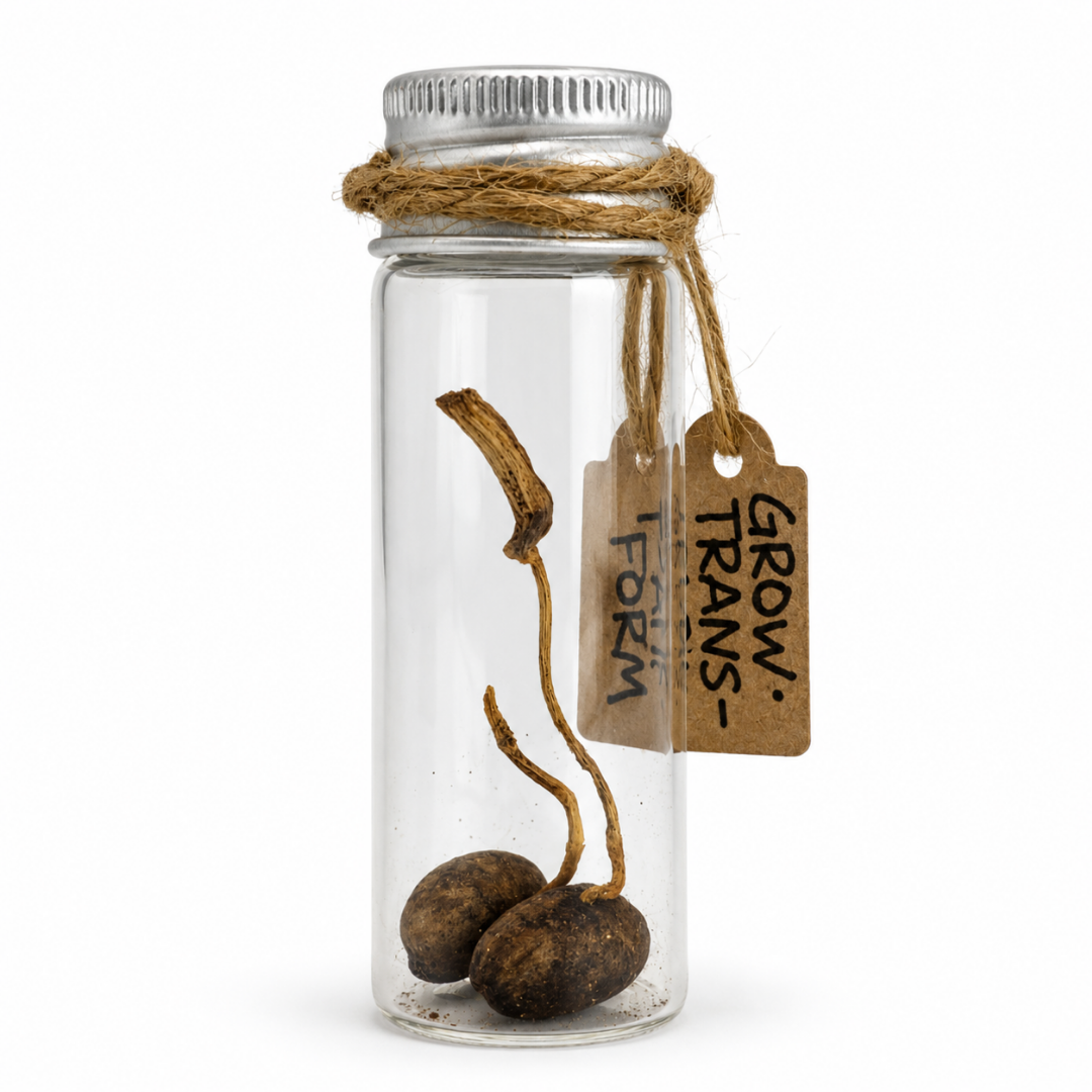 Sprouted Seeds in Glass Vial