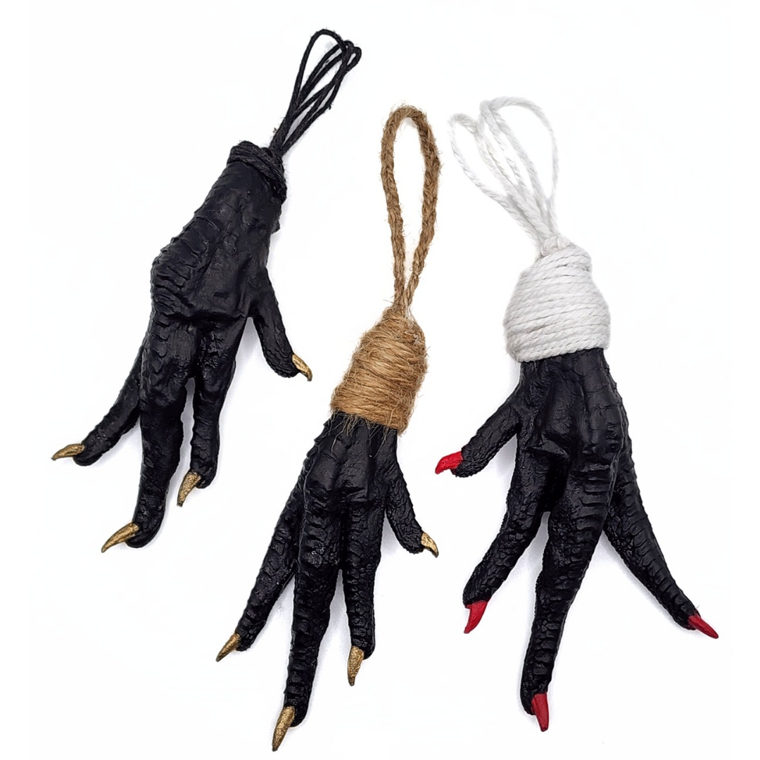 Hoodoo Protection Black Chicken Foot Tailsman Amulet
