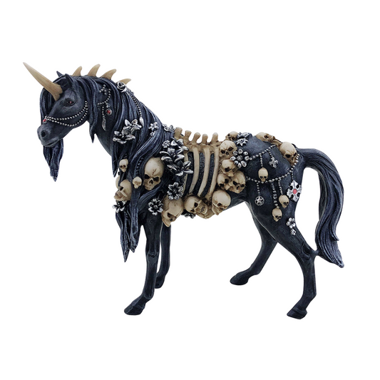 Santa Muerte Black Unicorn Horse (9")