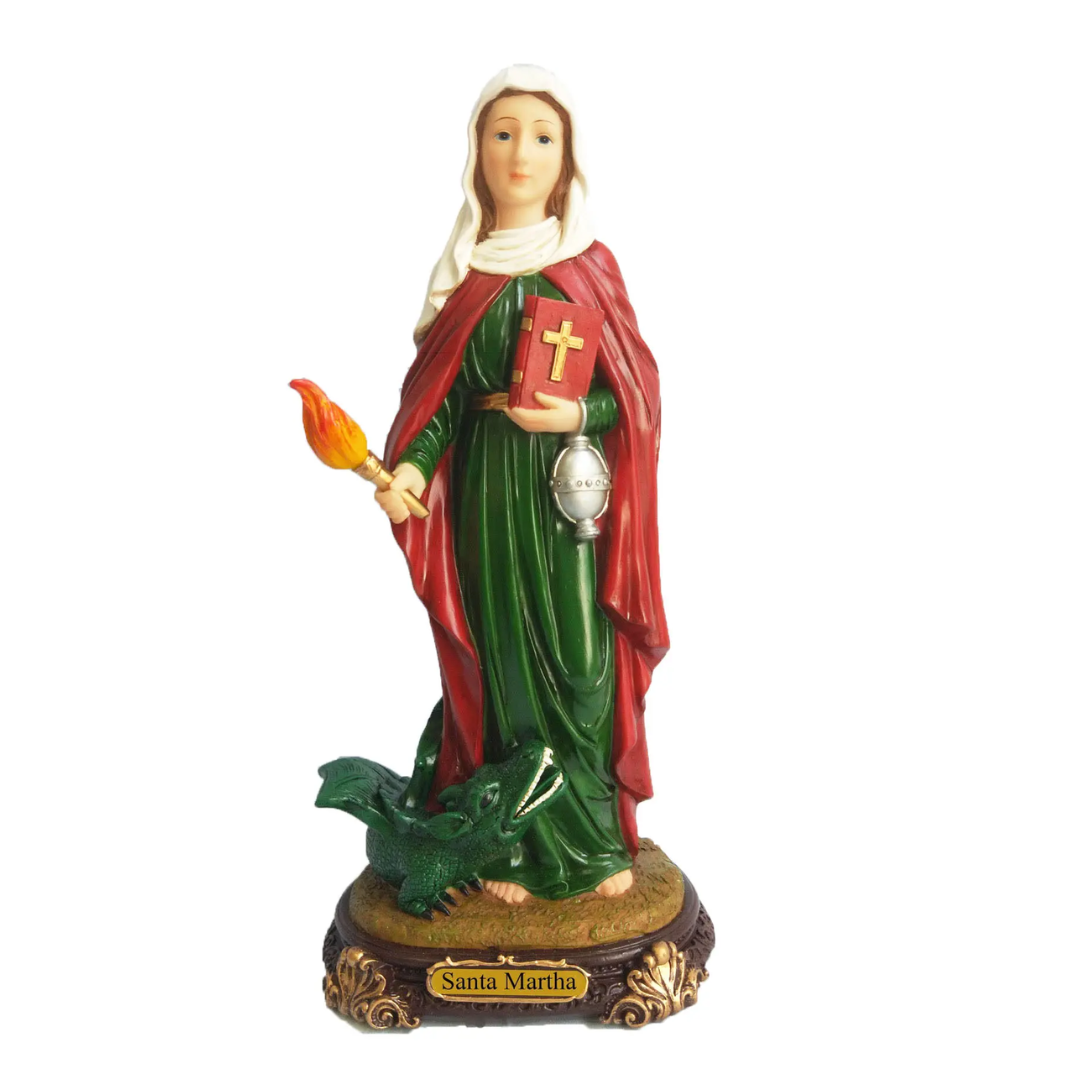 Santa Marta Statue (12") Saint Martha Holding Torch