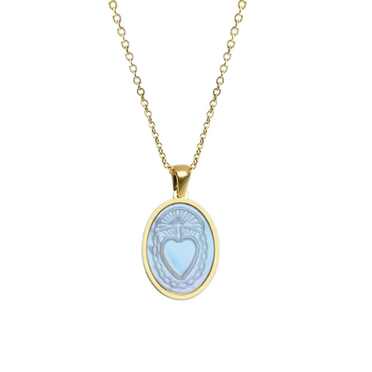Sacred Heart Natural Shell Necklace