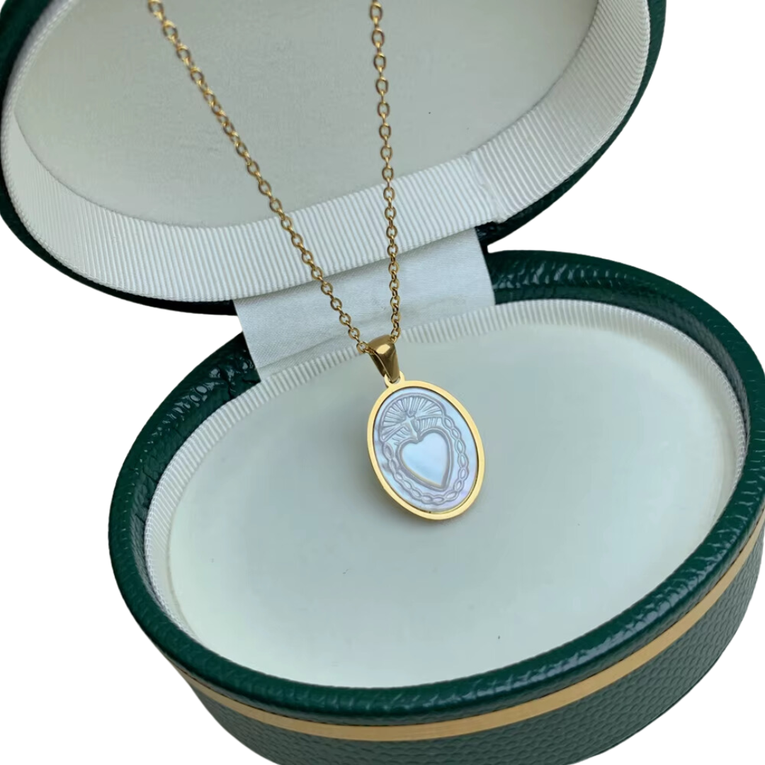 Sacred Heart Natural Shell Necklace
