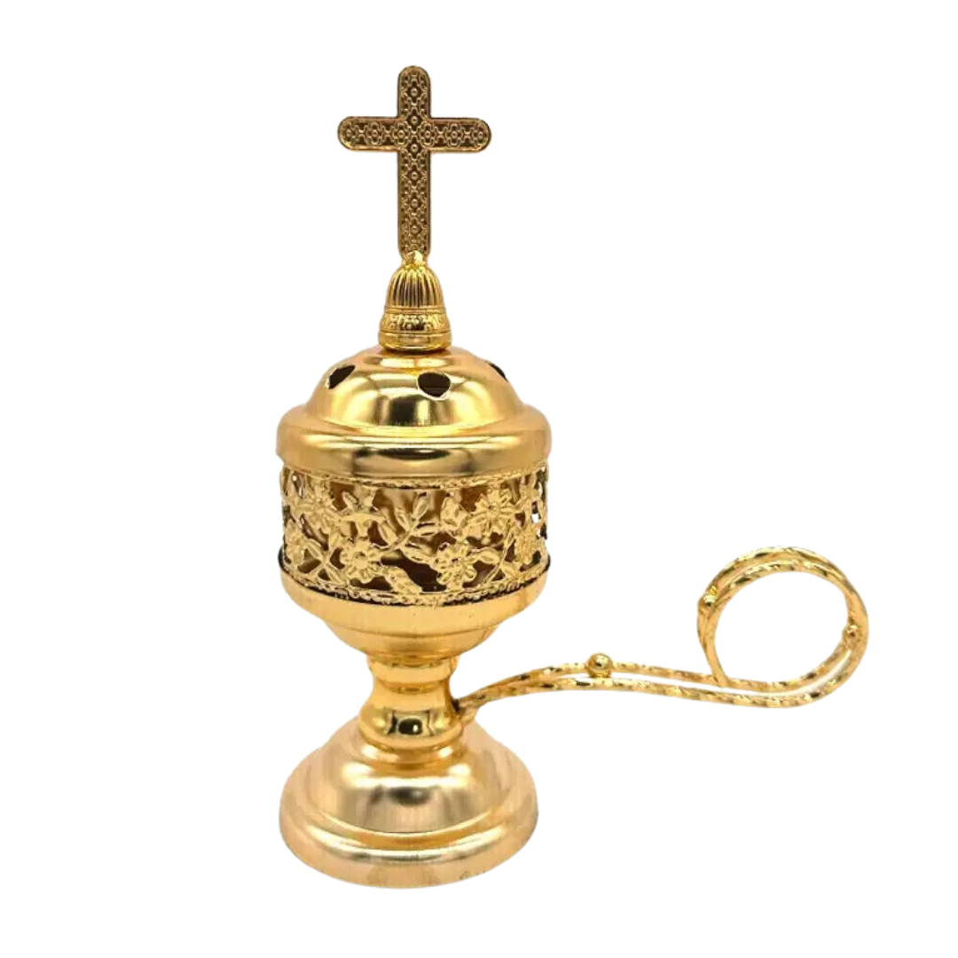 Gold Cross Incense Burner