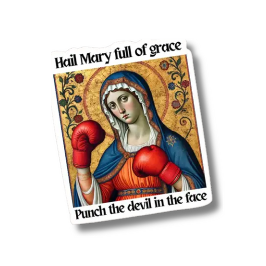 "Fighting Spirit" Virgin Mary Vinyl Sticker