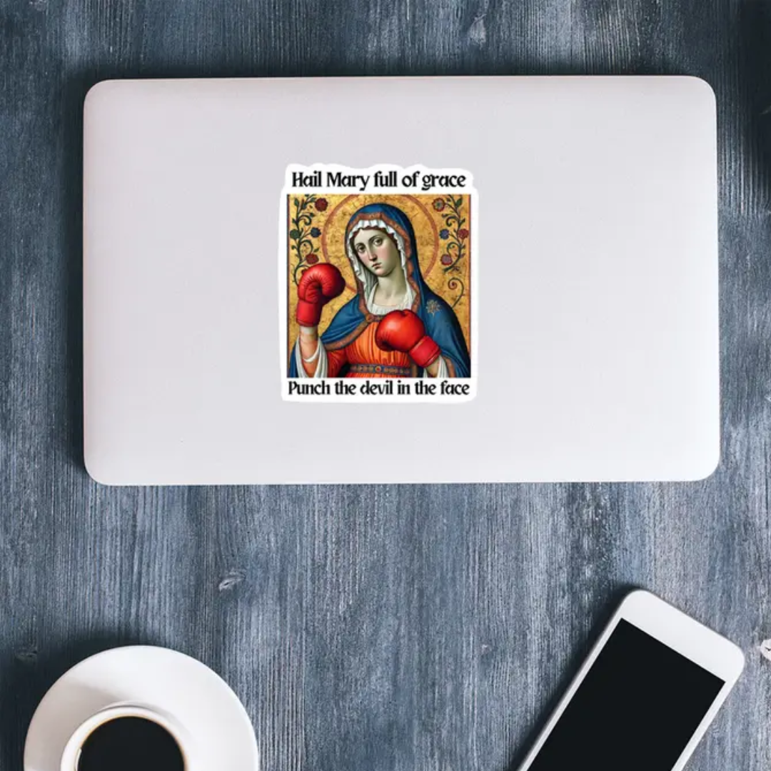 "Fighting Spirit" Virgin Mary Vinyl Sticker